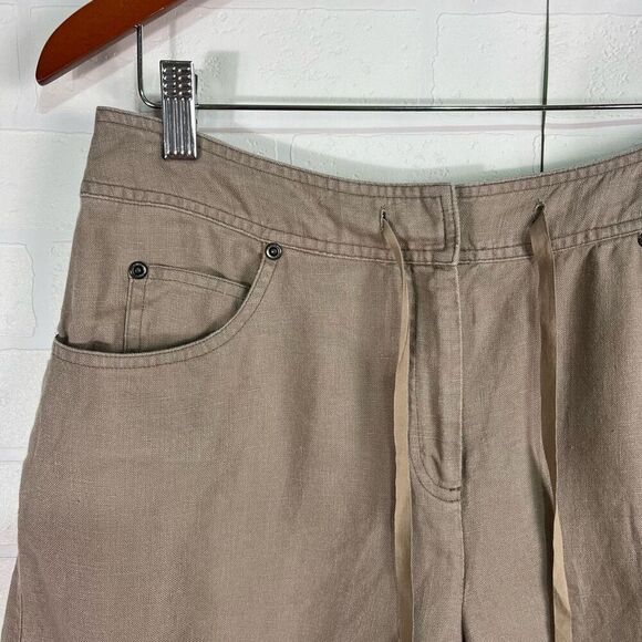 J Jill Women’s linen shorts size 8 light brown summer - Picture 2 of 16